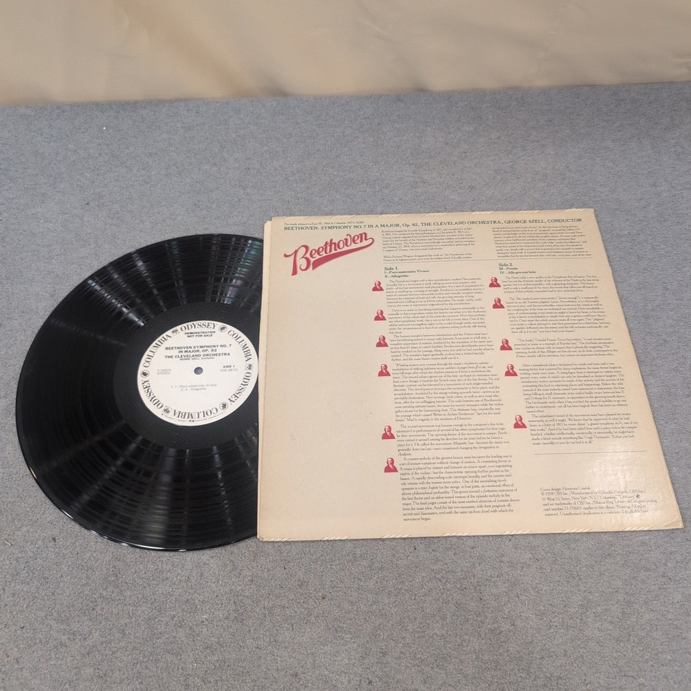 Szell Cleveland Orchestra Beethoven Symphony No. 7 Columbia Odyssey Y34624 - Picture 2 of 2